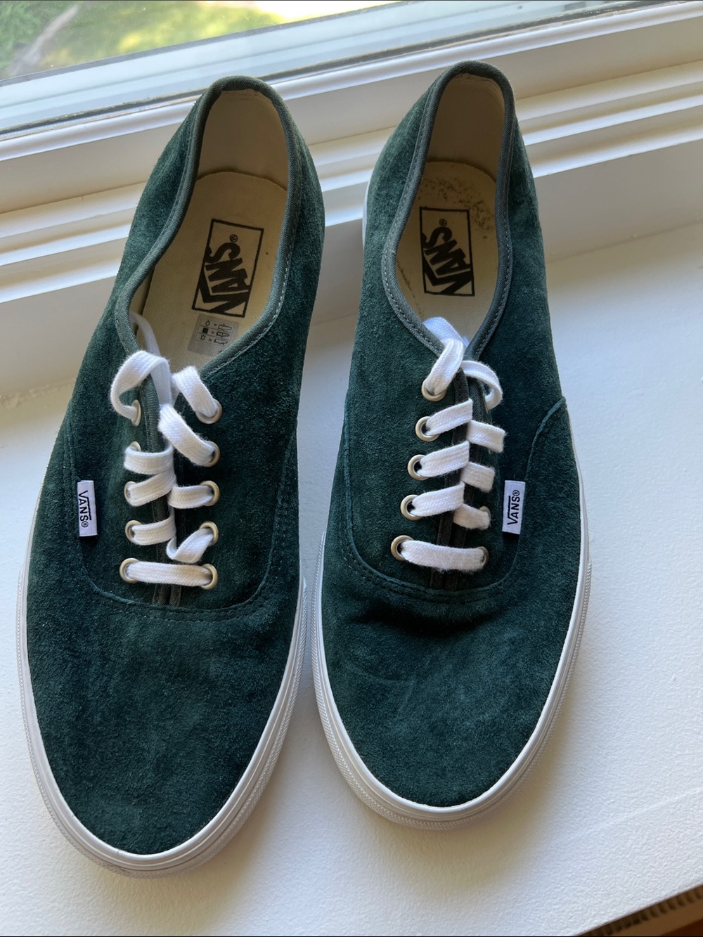Vans Green Suede Low-Top Lace-Up Sneakers